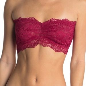 Free People Lacey Looks Bandeau Burgundy XS